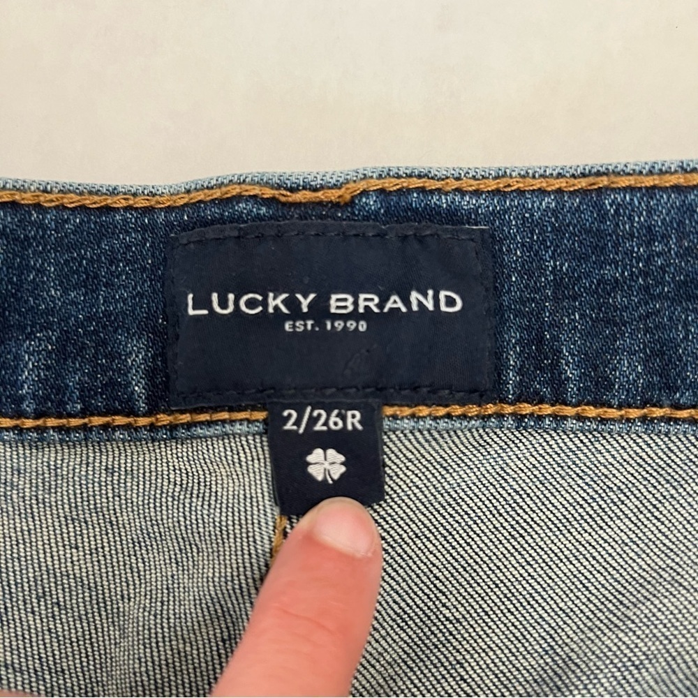 Lucky Brand Easy Rider Jean mid rise straight fit boot cut dark wash size 2 26 - Picture 10 of 16